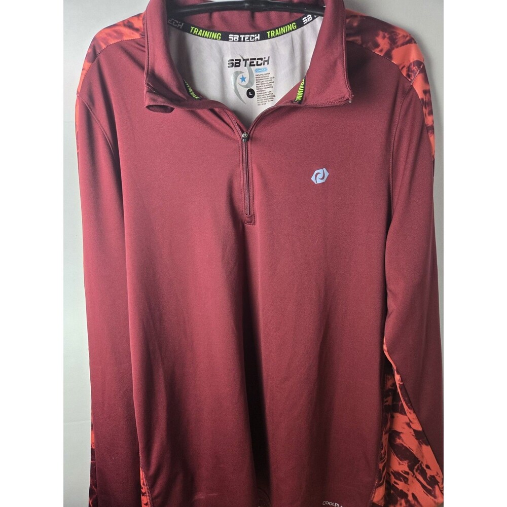 SB Tech Cool Play Mens Shirt Size Large Long Sleeve  Polyester 1/4 Zip